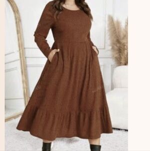 Rusty Brown Long Sleeve Dress 4XL fits like 2xl